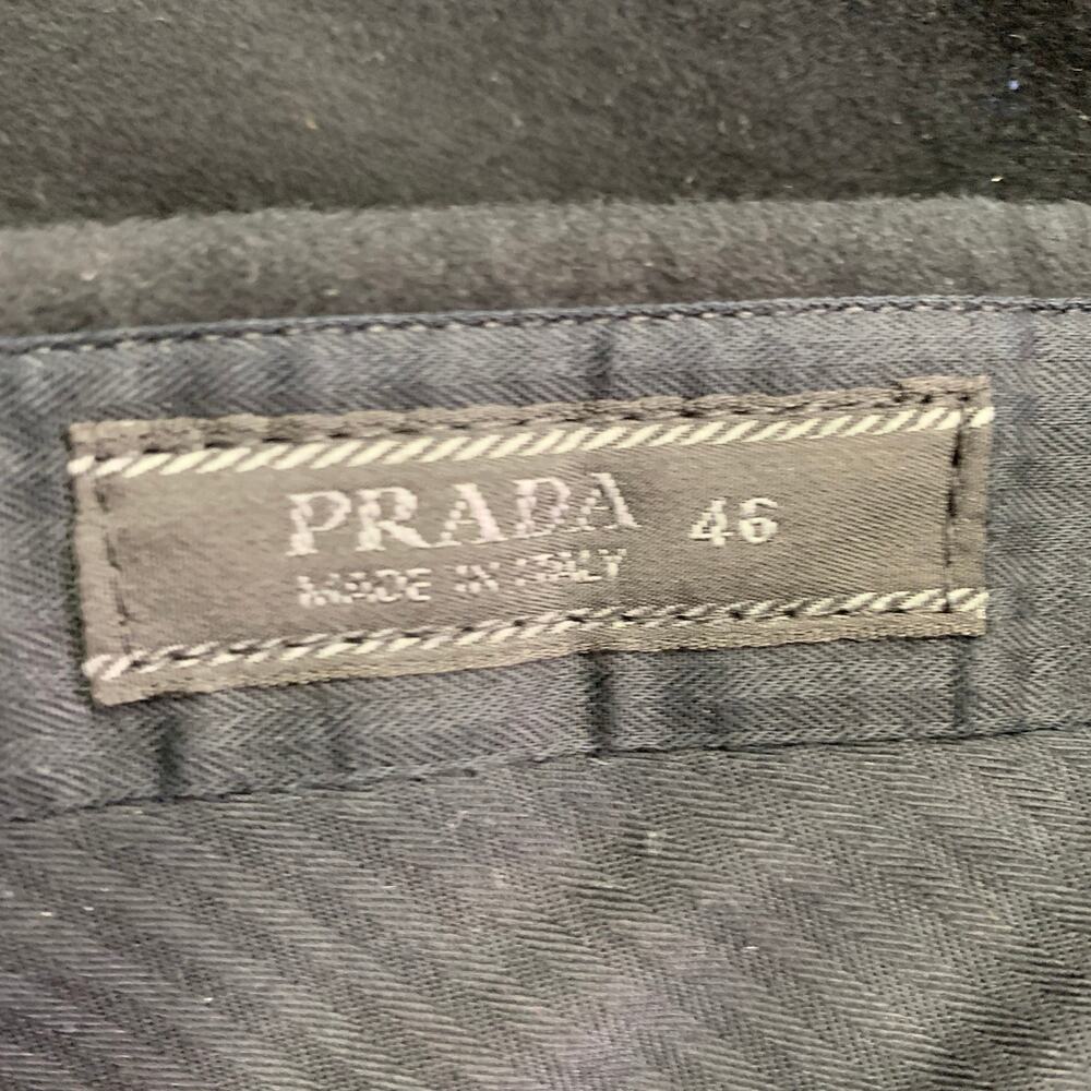 PRADA Size 38 Regular Black Velvet Cotton Blend Notch Lapel Suit - Picture 12 of 13